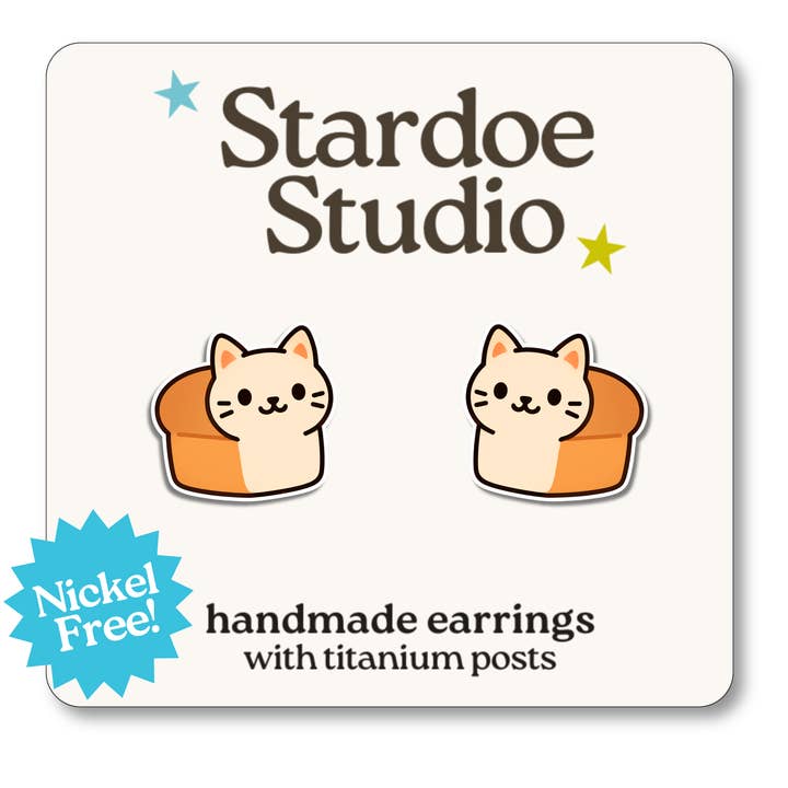 Cat Loaf Earrings for wholesale by Stardoe Studio