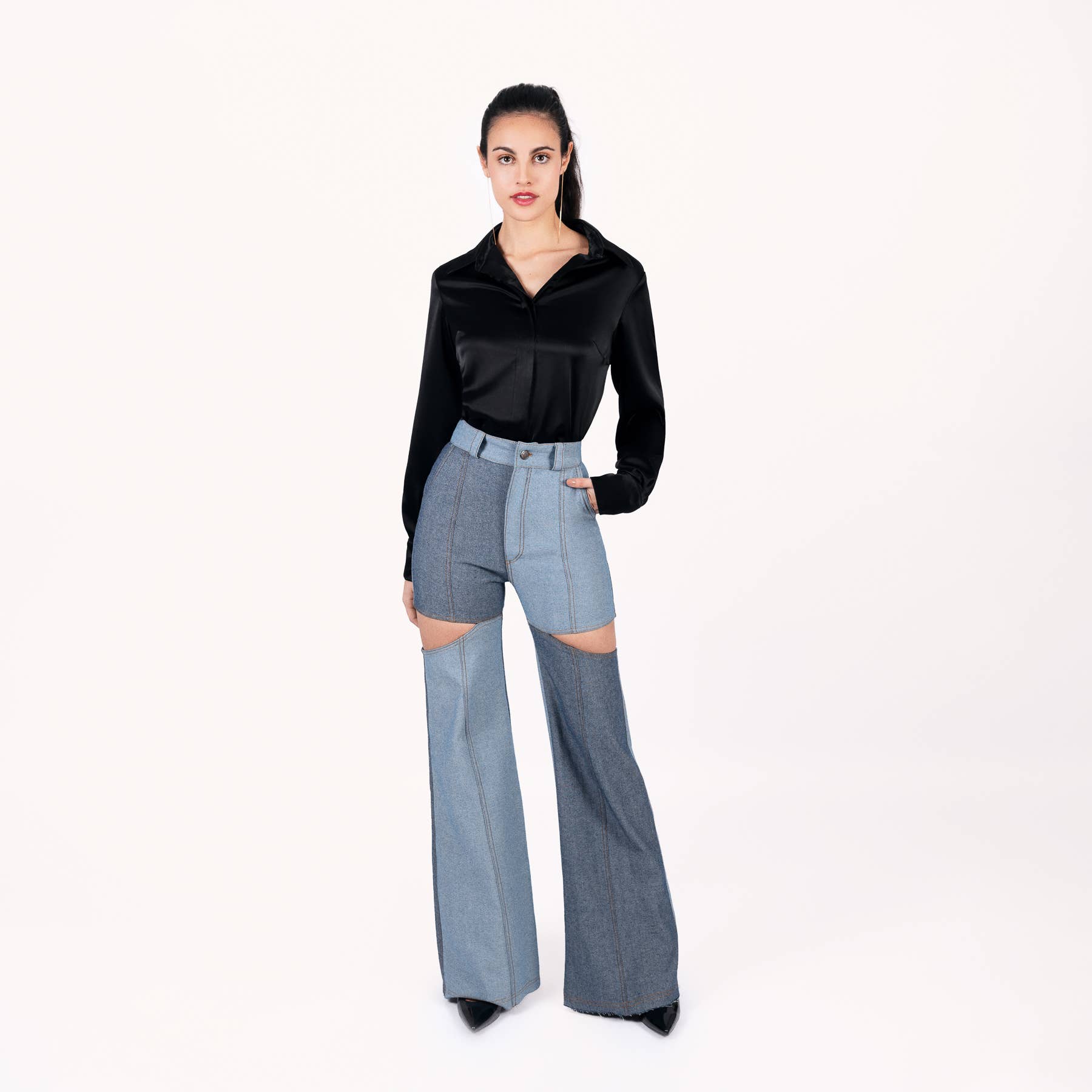 BASTIANVIANA – calças de ganga - Mulher por atacado – Jeans Bicolor