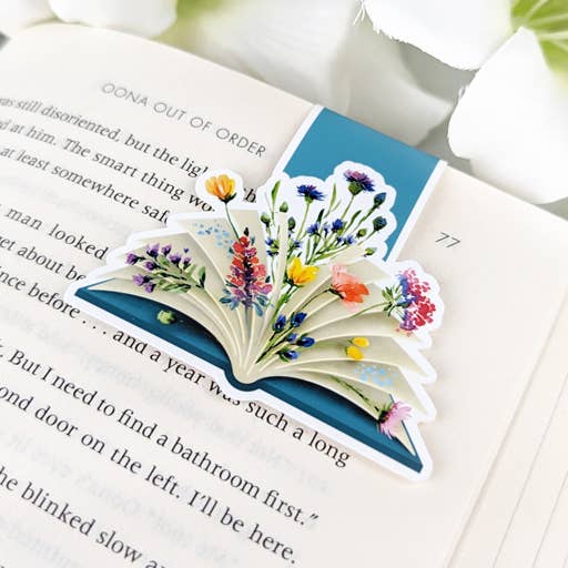 Magnetic Bookmark - Wildflower - Floral Book bookmark for wholesale by Aphrodite Bookclub