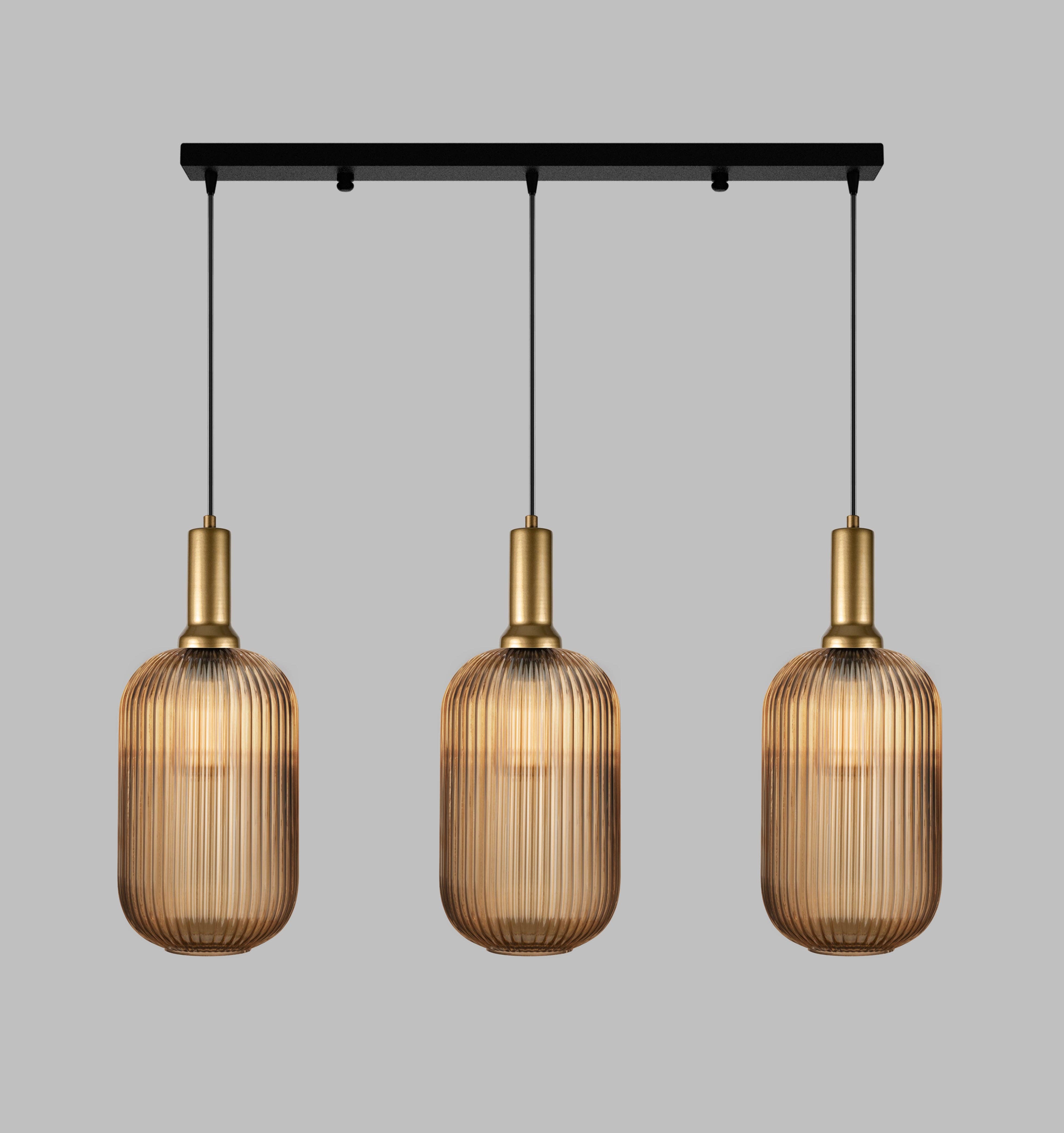 Eclipse Lighting - Wholesale Chandelier/Hanging Light - Linear Canopy Ribbed Glass Clear Multi Pendant Lighting Staircase, Custom Ribbed Glass Pendant Lighting, Multi Lighting for Stairwell Long Chandelier7