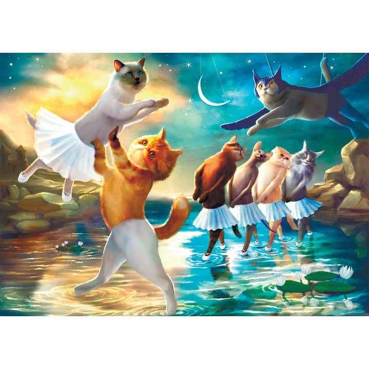 A2PLAY - Wholesale Puzzle - Adult - 1000 Piece Jigsaw Puzzle, Swan Lake Cats