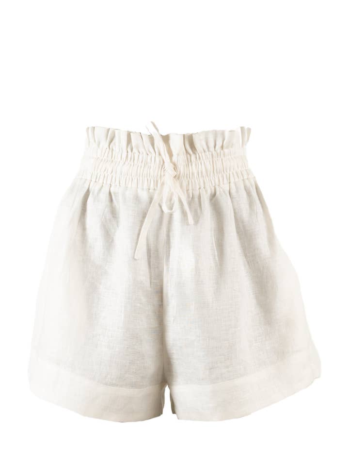 High Waisted Lounge Short in White for wholesale by NARY