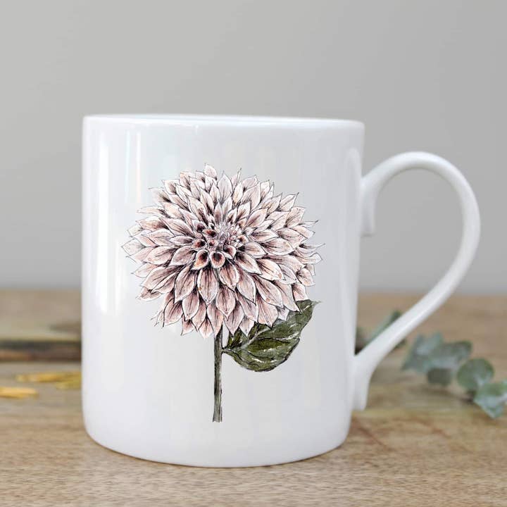 Dahlia Mug In A Gift Box for wholesale by Toasted Crumpet (US Duties Paid)