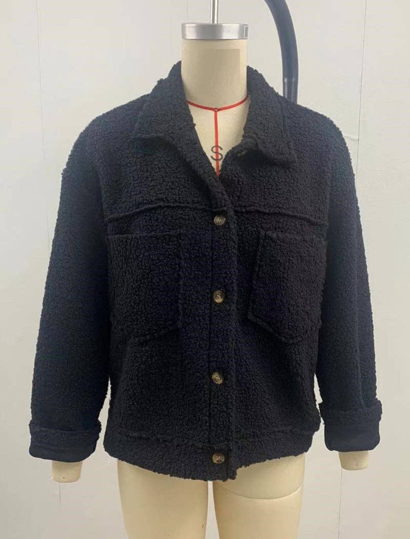 safistyle - Wholesale Jacket - Women's - Button-Up Sherpa Jacket with Pockets0