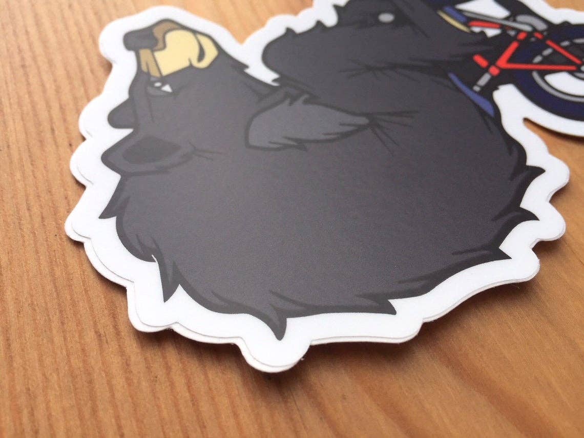 Sprouted Scribbles - Wholesale Sticker - Biking Bear Sticker - Nature Wilderness Cute Animal Funny4