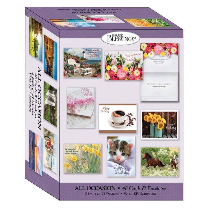 Crown Point Graphics - Vente Carte de vœux classique - Assortiment de 2 cartes de vœux toutes occasions, en boîte1