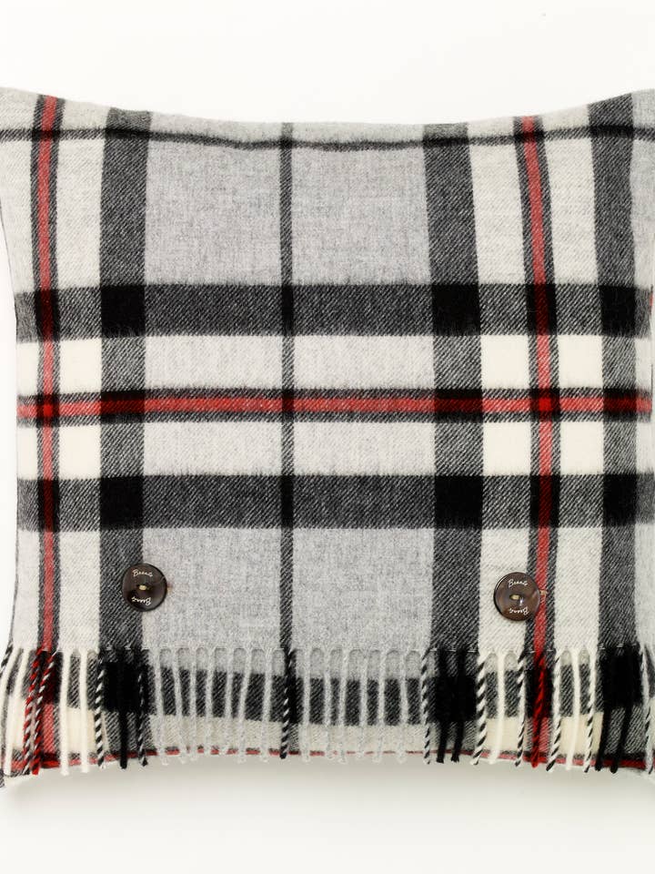 Merino Lambswool - Gray Thompson Tartan Plaid Pillow - for wholesale by Bronte Moon