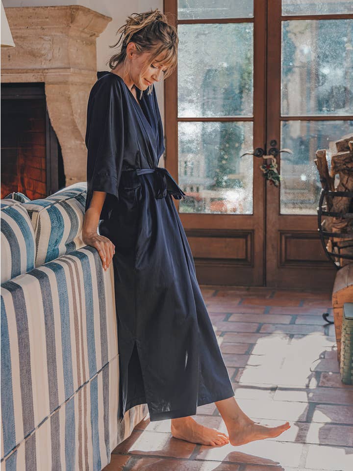 Meadow - Vente Peignoir – femme - Peignoir en soie style kimono2