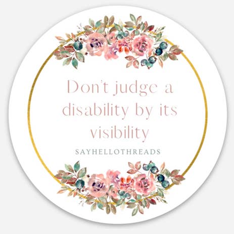 Ne jugez pas un autocollant de handicap pour la vente par Say Hello Threads