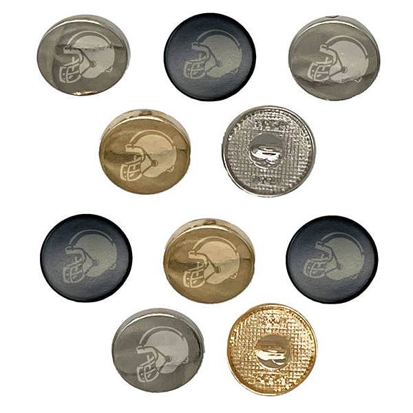 Casque de football américain Sports avec boutons ronds en métal de 0,6 po (15 mm) à coudre, lot de 10 pour la vente par Sniggle Sloth