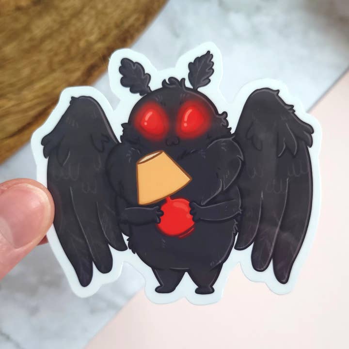 Autocollant en vinyle mignon Mothman, 3 x 2,5 » pour la vente par Chez Louie Designs