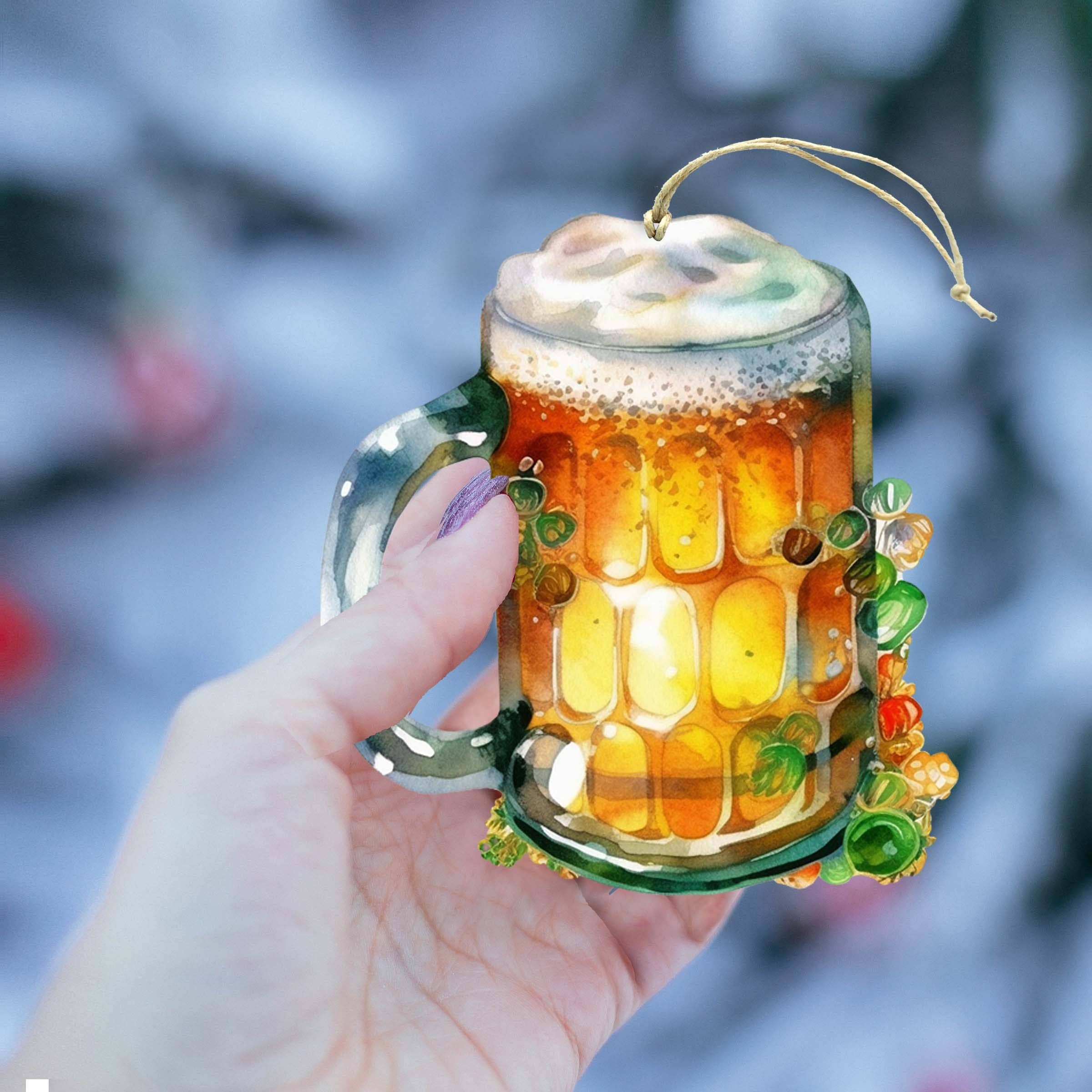 Designocracy - Wholesale Ornament - Irish Beer Mug Wooden Ornaments St Patrick by G. DeBrekht6
