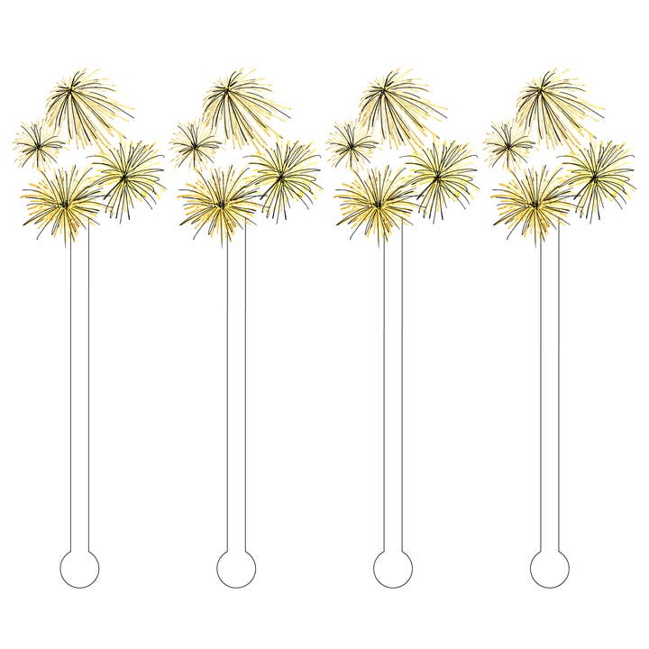 XO ACRYLICS | ACRYLIC STICKS - Venta al por mayor Varitas para bebidas - PALOS DE AGITACIÓN ACRÍLICOS DE FUEGOS ARTIFICIALES DORADOS