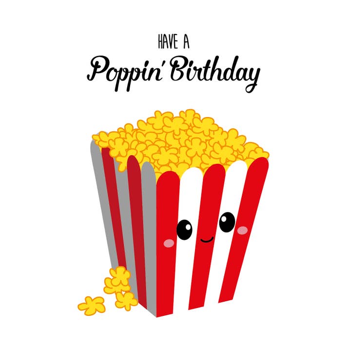 Studio Inktvis - Wholesale Birthday Card - Greeting card Have a poppin birthday popcorn