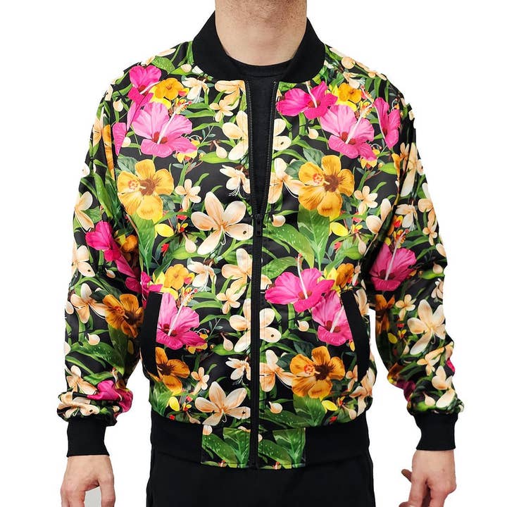Tropische Bloemen Satijnen Bomberjack voor wholesale door Assassin Menswear