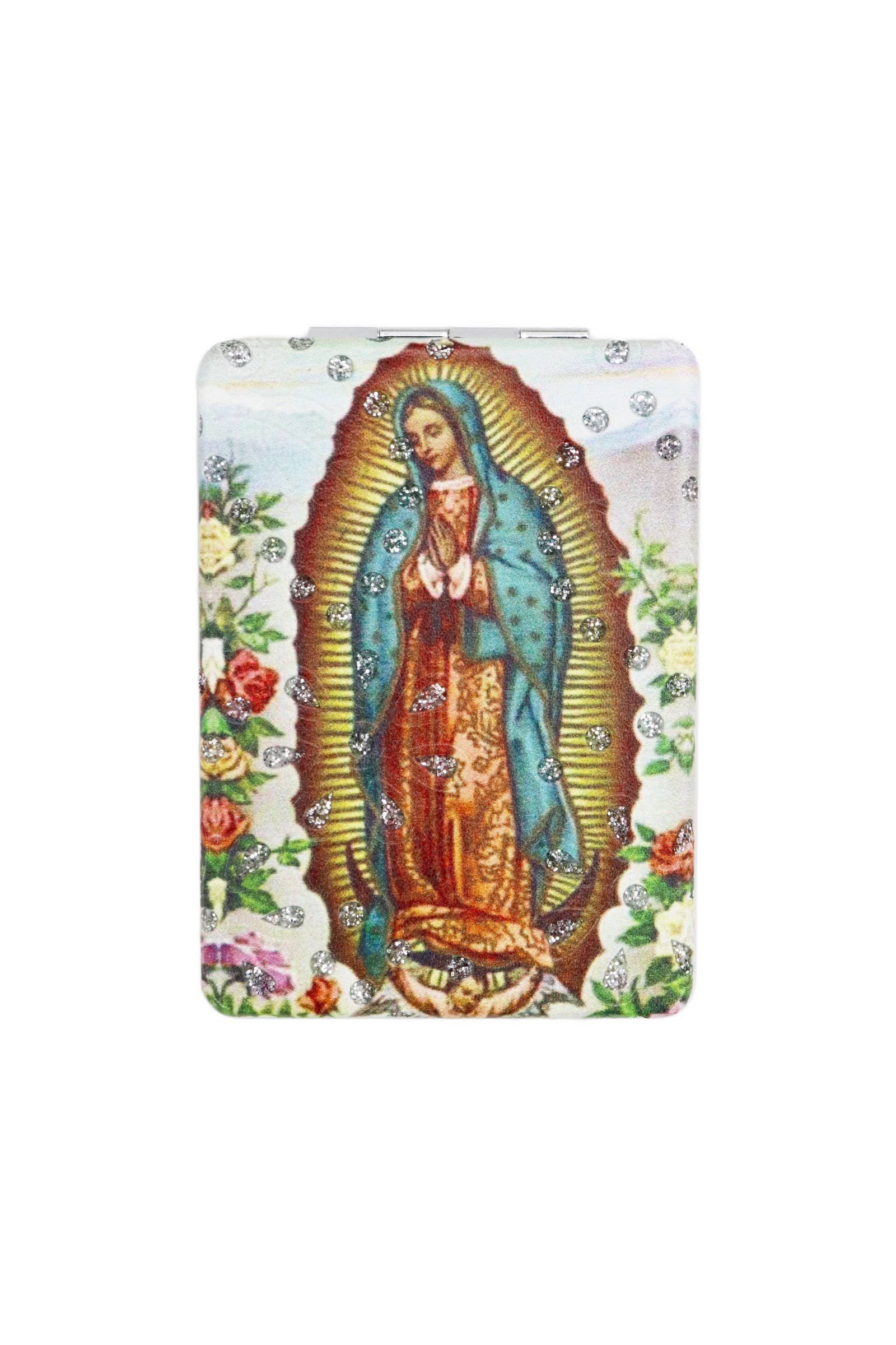 AS SHOWN Guadalupe Glitter Compact Makeup Mirror - 12 Pcs for wholesale on Faire3