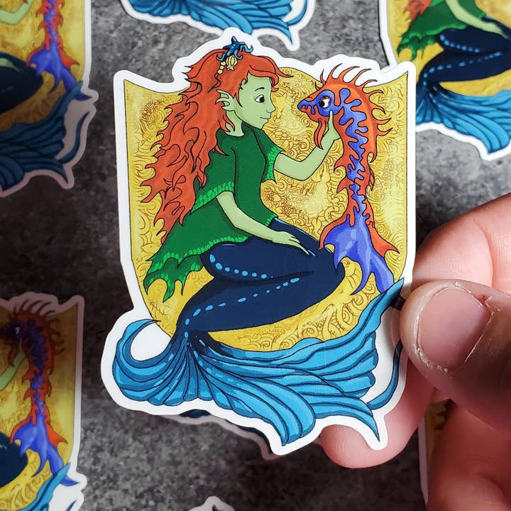 Dragon Art - Wholesale Sticker - Mermaid Wishes and fish Kisses