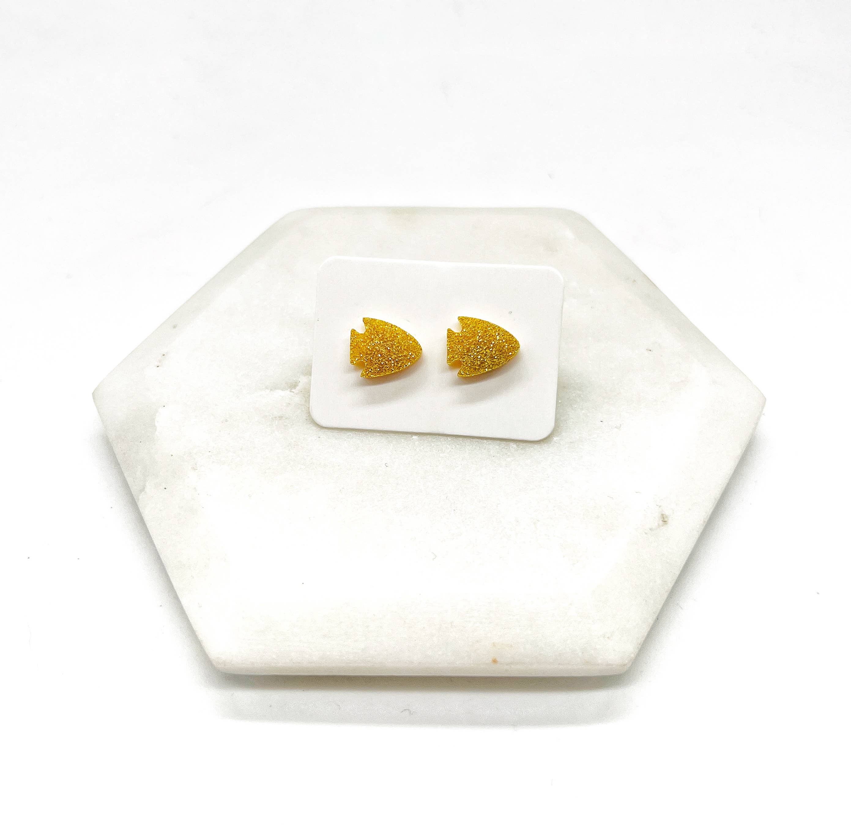 Baubles by B - Wholesale Stud/Post Earrings - Gold Arrowhead KC Kansas City Chiefs Game Day Stud Earring9