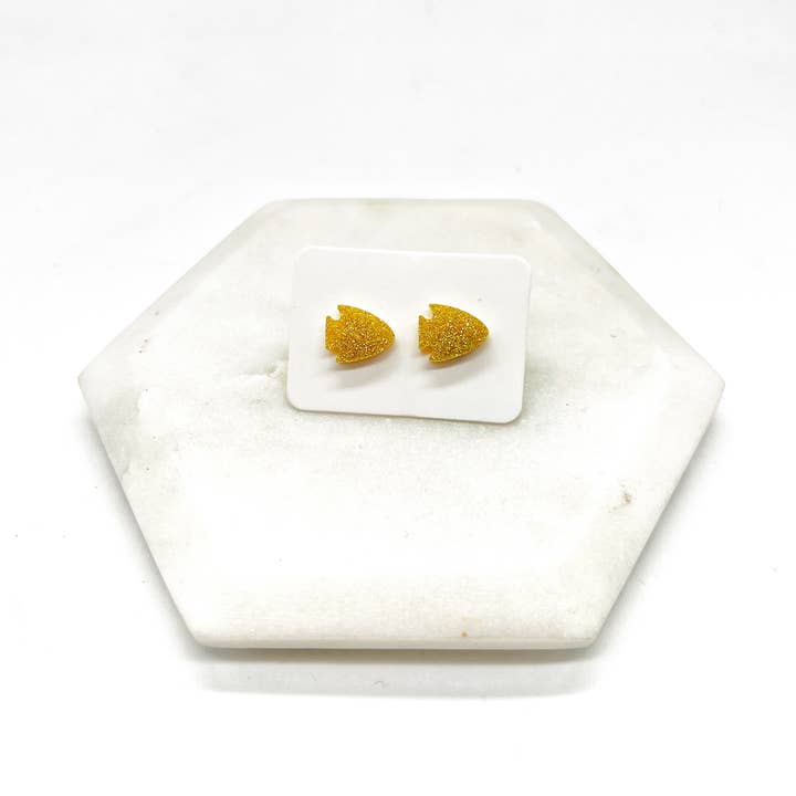 Baubles by B - Wholesale Stud/Post Earrings - Gold Arrowhead KC Kansas City Chiefs Game Day Stud Earring9