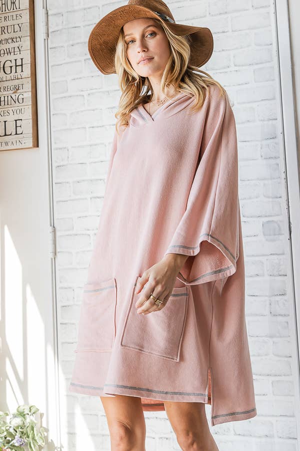 BUCKETLIST INC – wholesale Dress – Women's – D3094 Hooded Sweatshirt dress With Pockets3