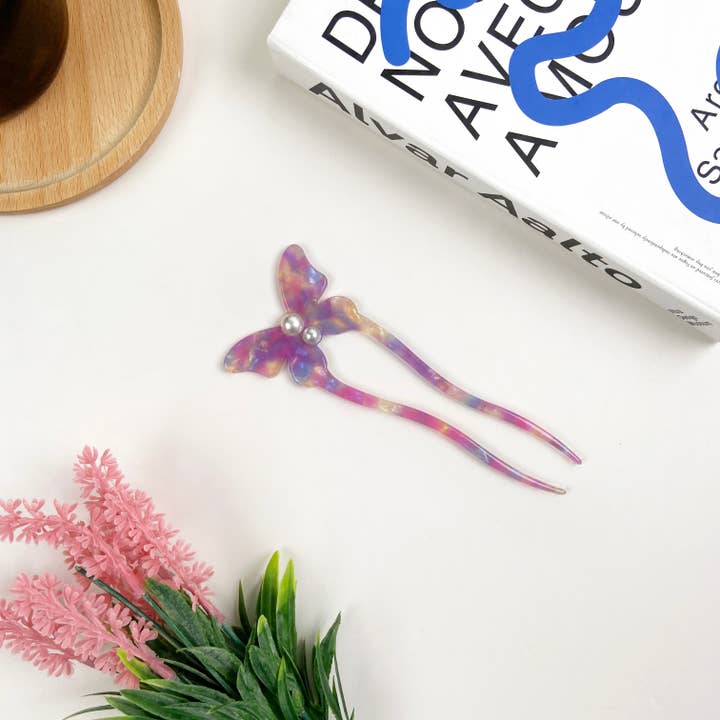 TheDivaSoap - Venta al por mayor Horquillas para el pelo - Horquilla de acetato Pearl Butterfly2