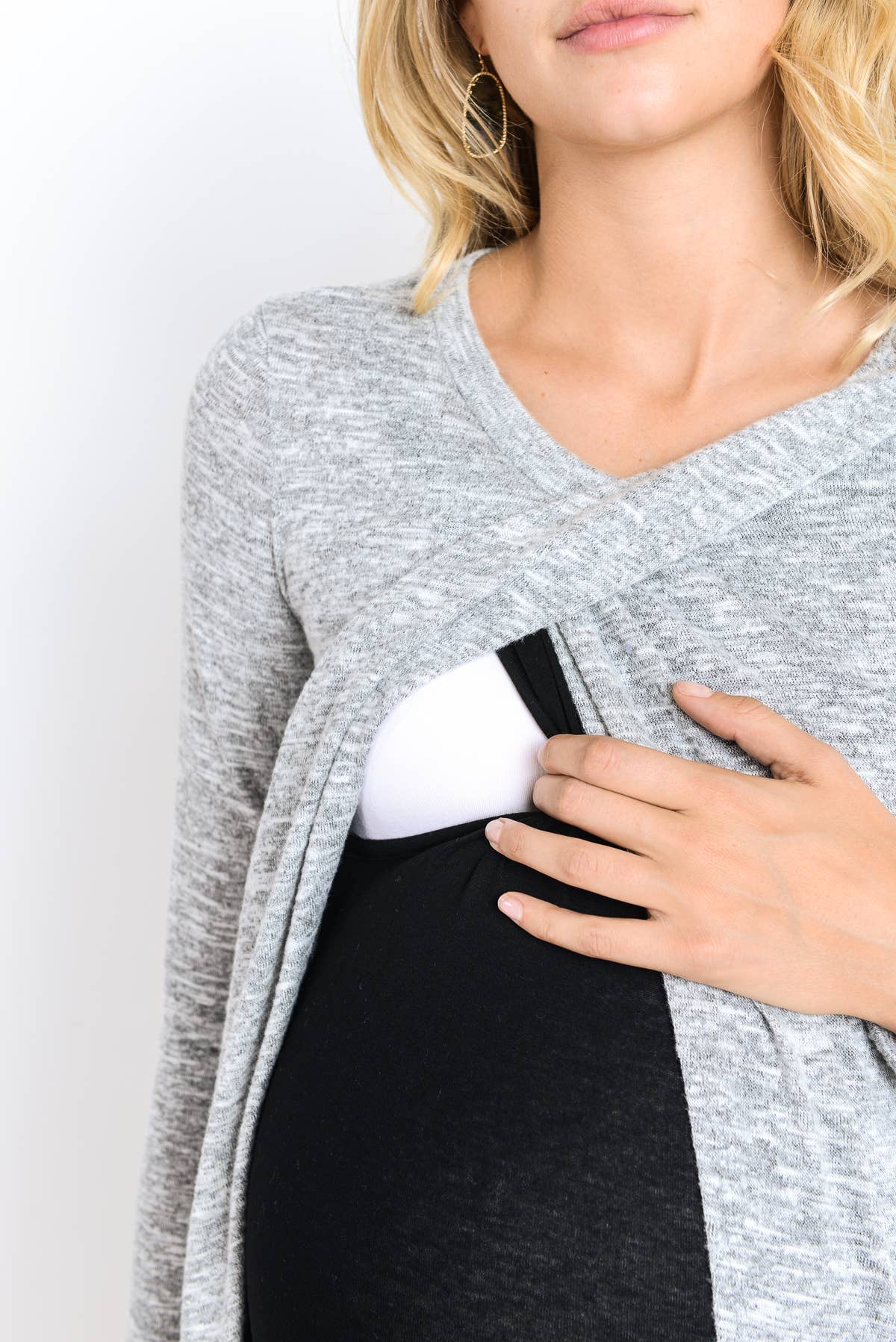 Hello Miz - Venta al por mayor Camiseta de lactancia - Top de maternidad y lactancia de manga larga bajo tulipán3