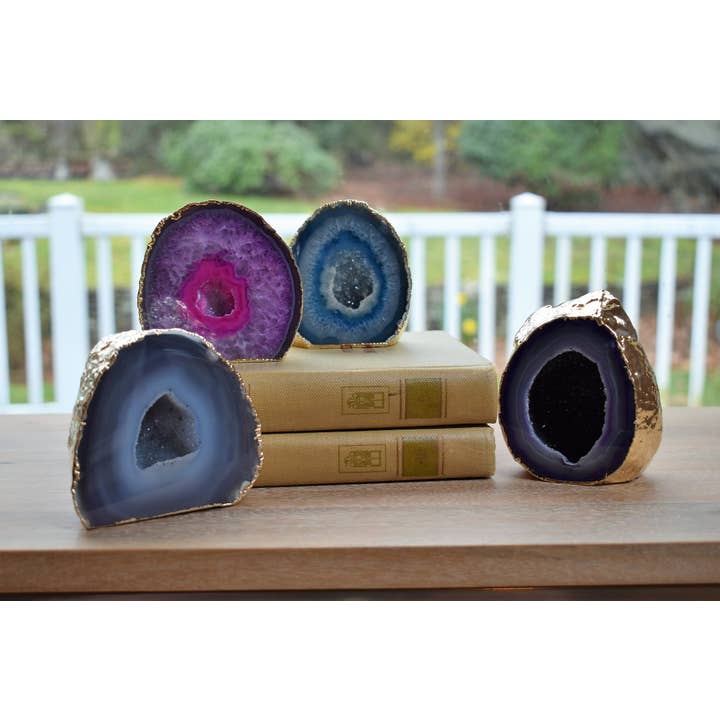 Olympus Minerals Co – Großhandel Spiritueller Stein/Kristall – Kleiner Achat Geode Premium Goldrand3