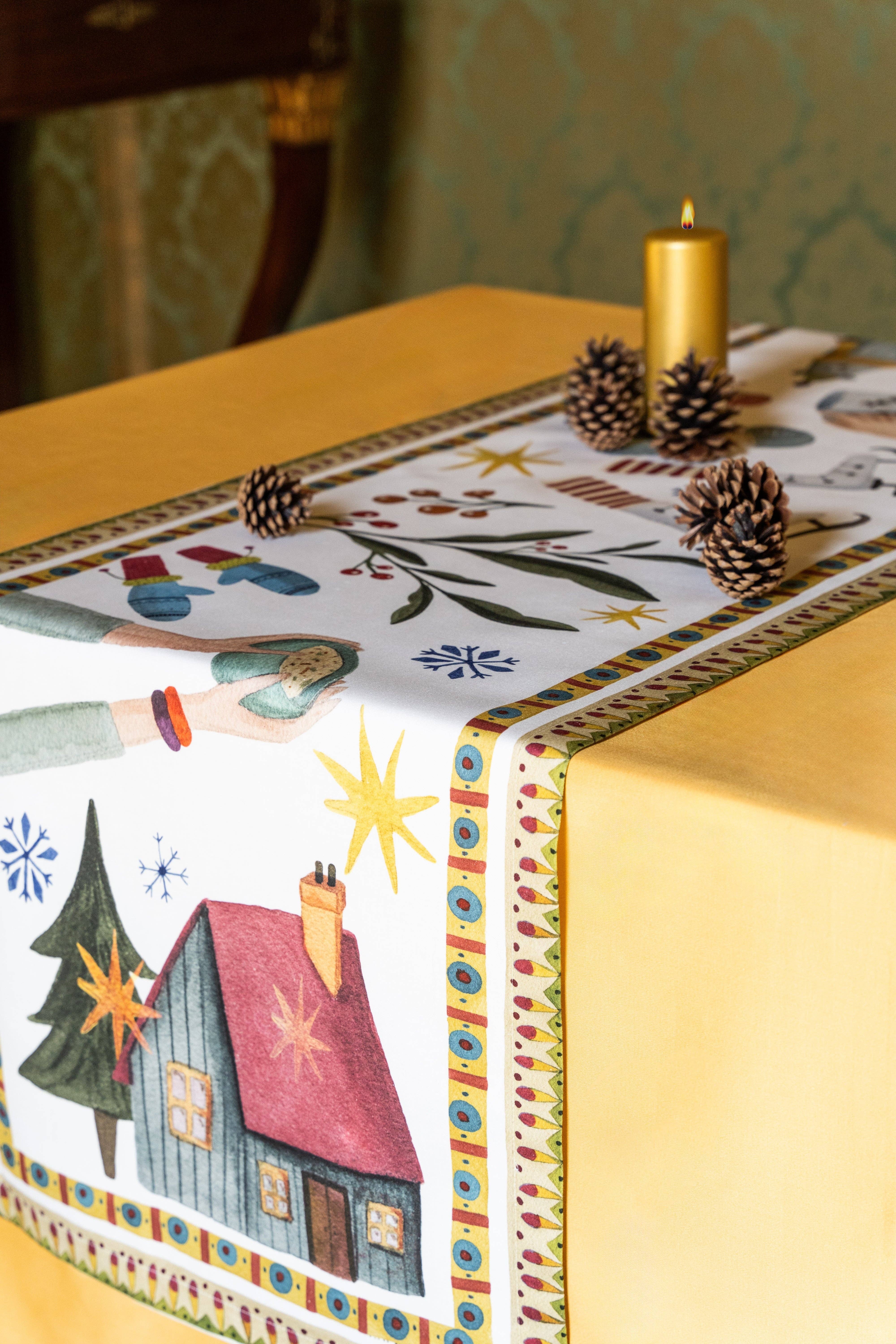 The Napking – Engroshandel Bordløber – Bomuldssatinløber Vinterfest1