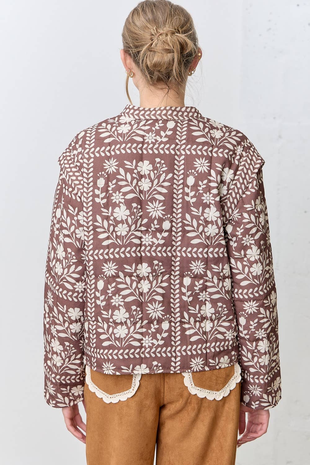 Polagram by Wellmade USA - Wholesale Jacket - Women's - BORDER FLORAL PRINT QUILTING JACKET2