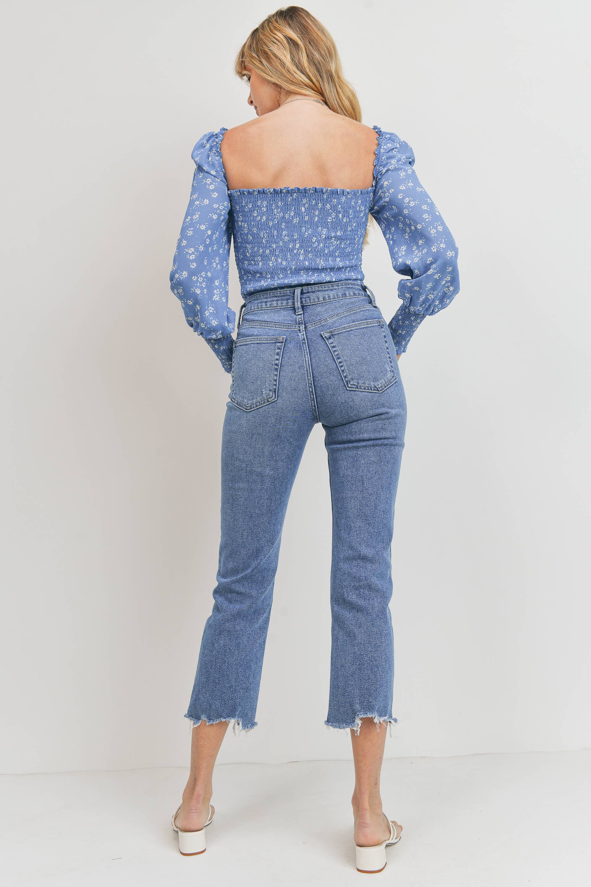 Just USA Jeans - Wholesale Jeans - Women's - JP174 - MED - High Rise Straight with Hem Detail2