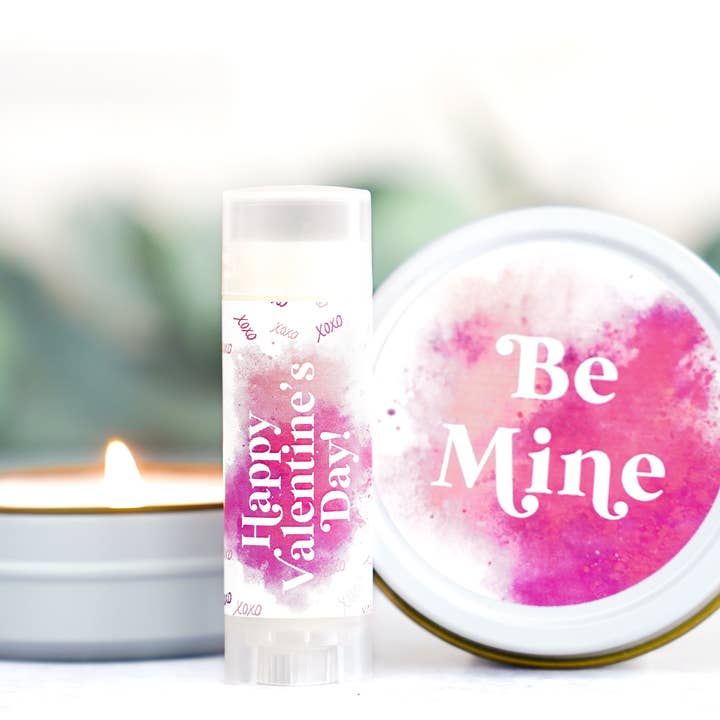 Valentines Day Chapstick & Candle Set for wholesale by The Little Flower Soap Co