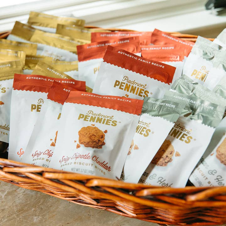 Piedmont Pennies - Wholesale Crackers - Cheddar Cheese Crackers, Small Pouches (25)3