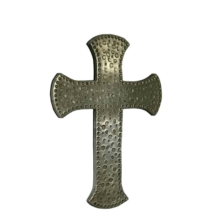 Wilco Home - Wholesale Wall Cross - Hand-hammered "Blacksmith's" Metal Clad on Wood Wall Cross