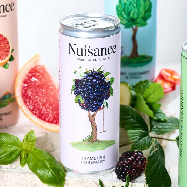 Nuisance Drinks – wholesale Soda/carbonated drink – Bramble & Rosemary | Botanical Soft drinks: Herby & Sweet1