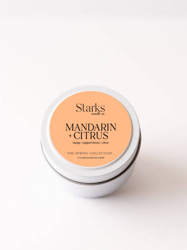 Mandarin + Citrus spring candle for wholesale by Starks candle co.