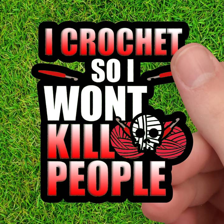 Autocollant au crochet - Crochet Therapy : Keeping Me Sane pour la vente par Dancing Dolphin Crafts