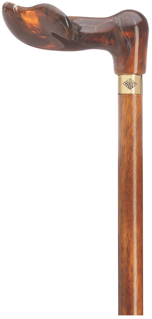 Harvy Canes - Wholesale Sporting Accessories - Amber Acrylic Palm Grip on Cherry1