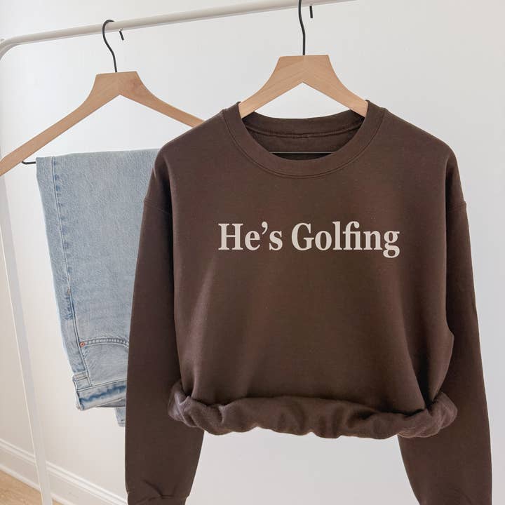 Hey Jude Graphic Tees - Wholesale Graphic Sweatshirt - Women's - He’s Golfing Crewneck Sweatshirt1