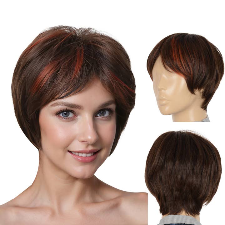 AK Brand - Wholesale Hair Extensions - 11" Short Layered Pixie Cut Wig for Women with Bangs8
