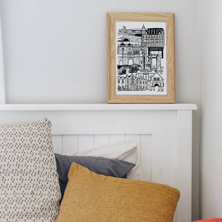 St Andrews Landmark Skyline Illustration Print for wholesale by LAW Illustrates