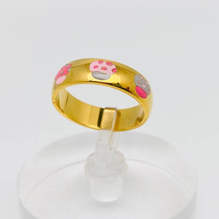 Mio Queena - Wholesale Cocktail/Statement Ring - "Fuck You" Colored Enamel 18K Gold Plated Ring - FGS