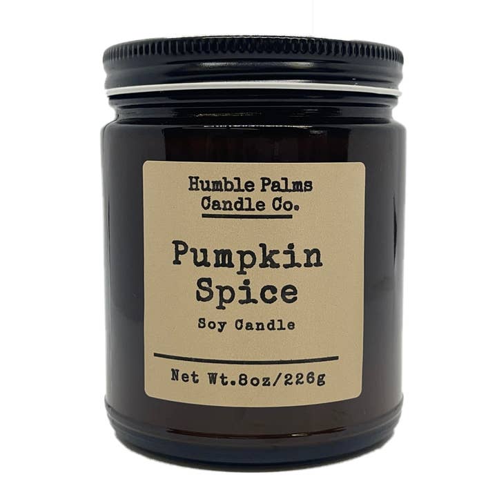 Pumpkin Spice Soy Candle for wholesale by Humble Palms Soap & Candle Co.