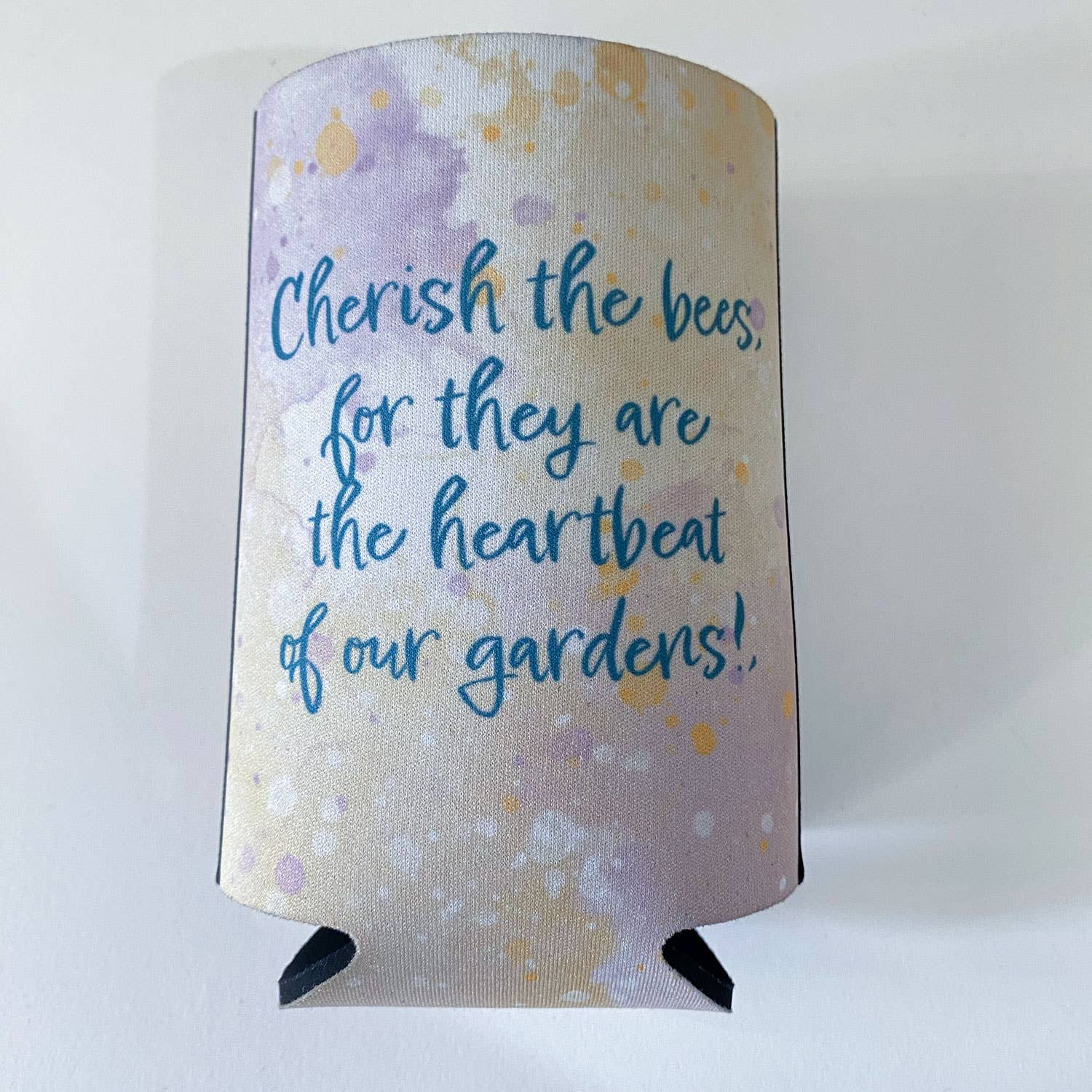 Sue Findlay Designs - Wholesale Drink huggers & koozies - Bee Quote Flat Stubby Holder Cooler1
