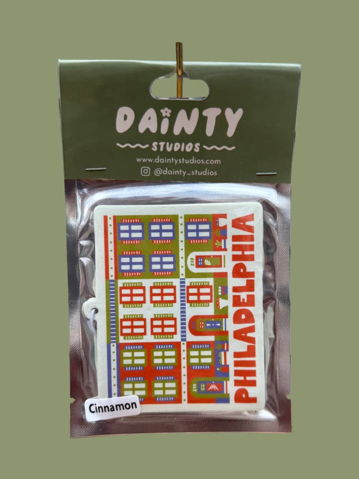 Philadelphia Row Home Car Air Freshener for wholesale by Dainty Studios