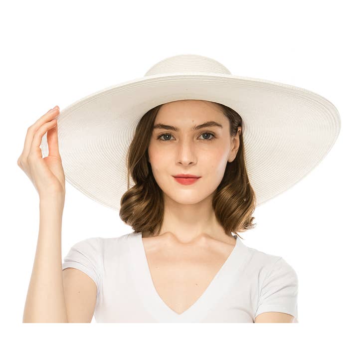 DNMC - Wholesale Straw Hat - Women's - CLASSIC STRAW SUMMER HAT (6-INCH BRIM) IN 3 COLORS!