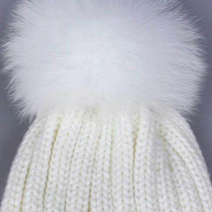 ACCITY - Wholesale Beanie - Women's - Winter Warm Hat with Real Fox Fur Pom Pom_CWAH0498411