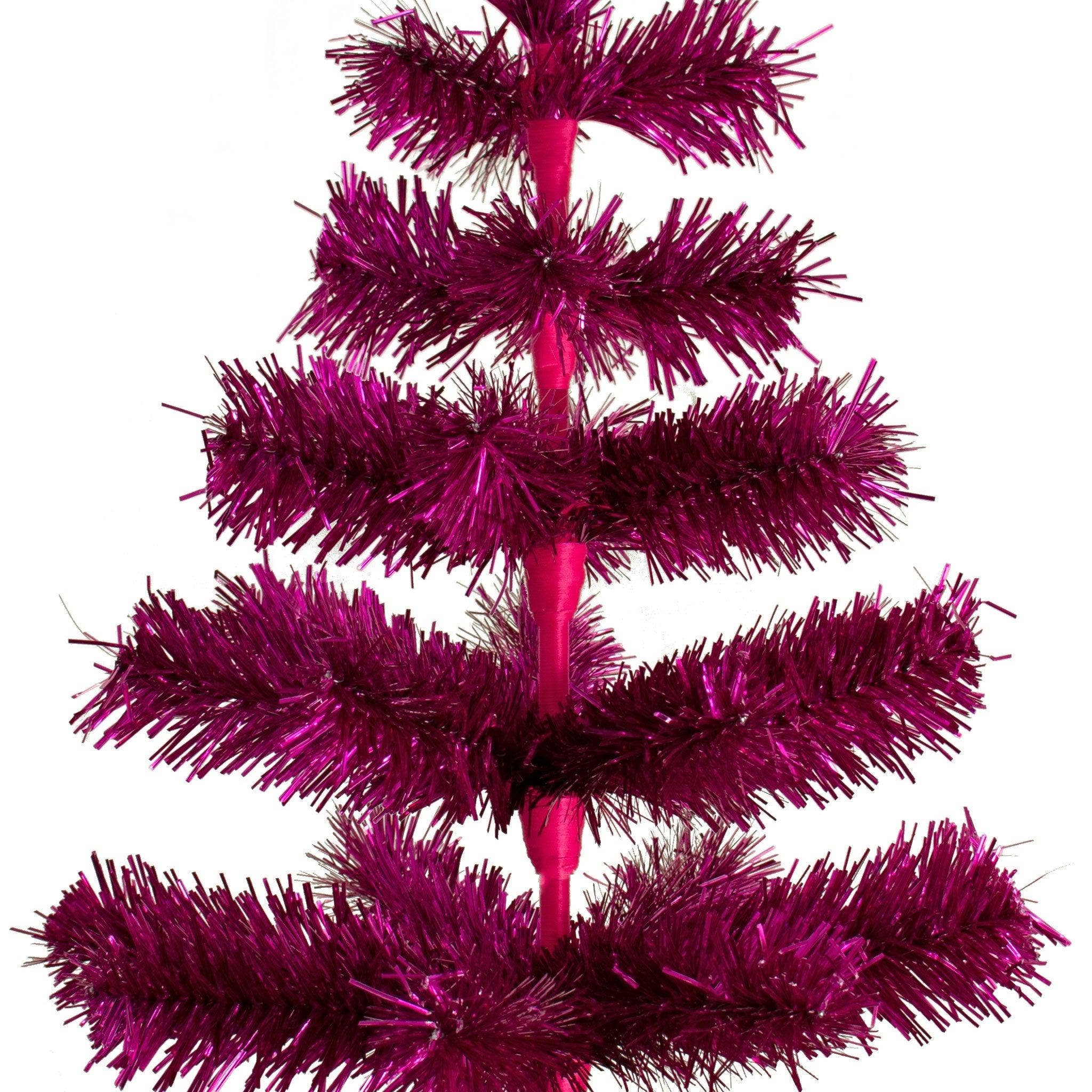 Lee Display - Wholesale Christmas Decoration - Fuchsia Tinsel Christmas Tree2