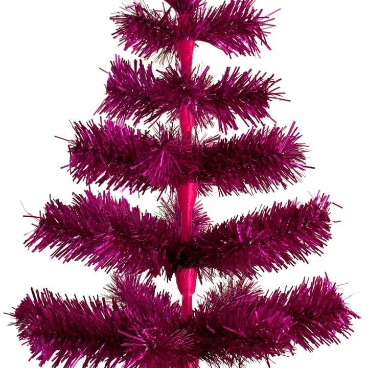 Lee Display - Wholesale Christmas Decoration - Fuchsia Tinsel Christmas Tree2