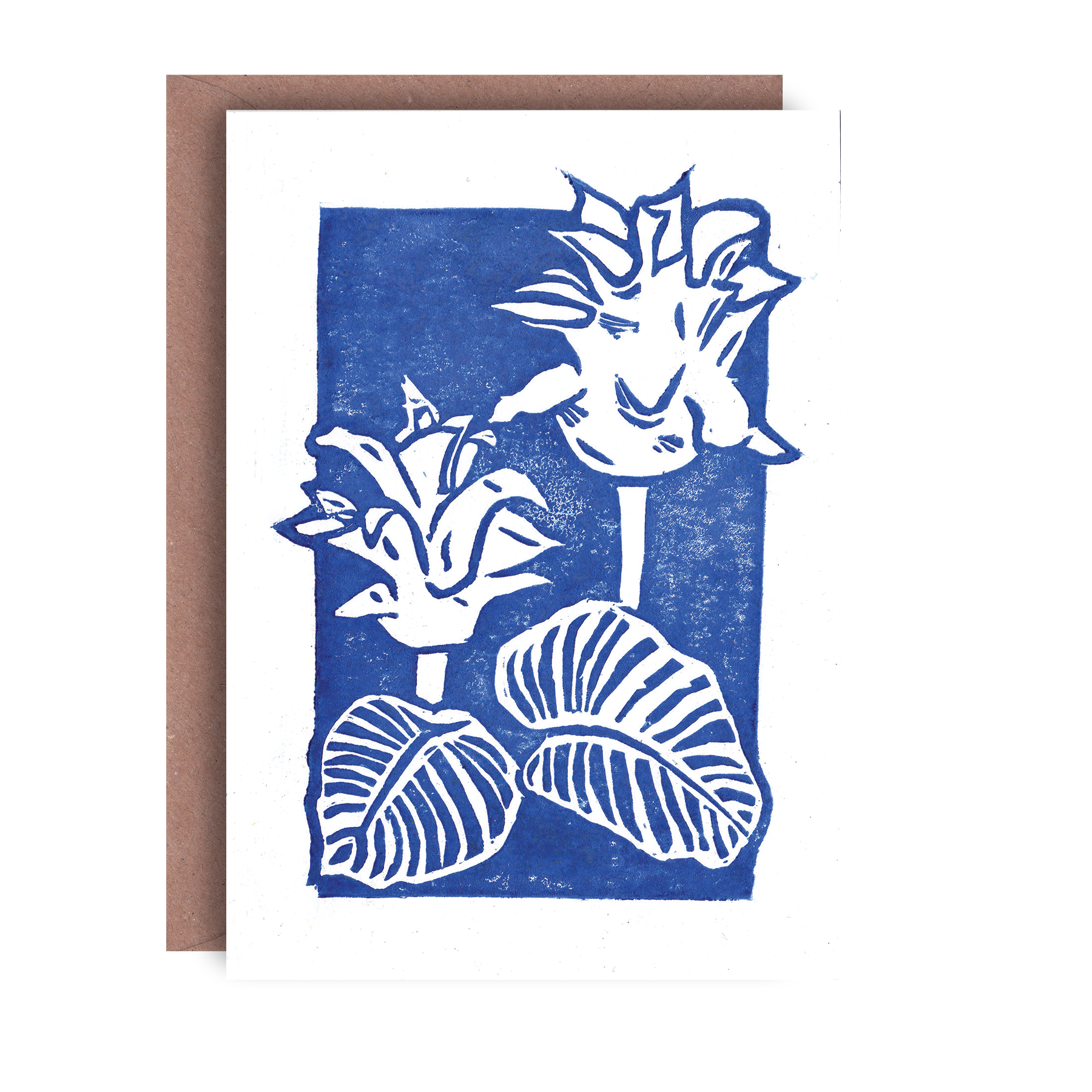 Lione & Sheikh – Cartão de saudação diária por atacado – Conjunto de 3 Cartões com Flores Impressas em Linóleo4