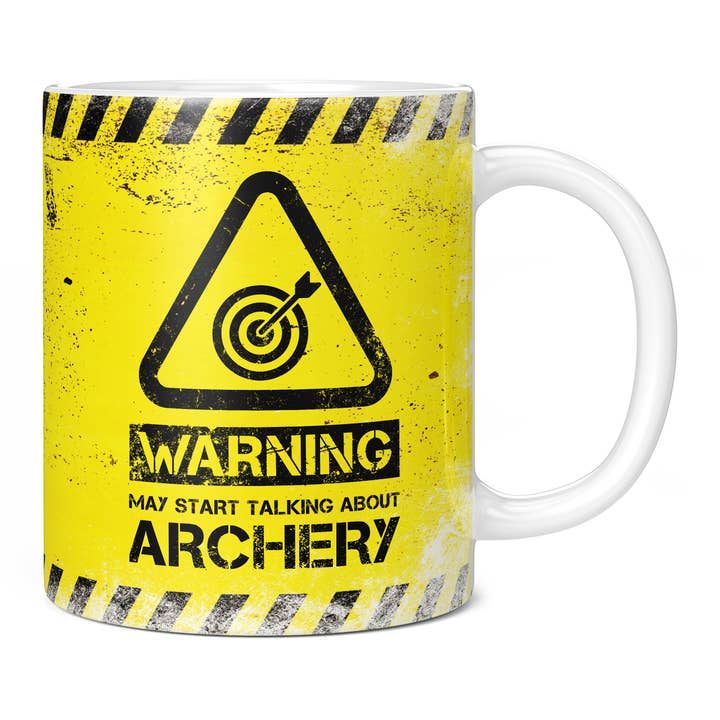 Archery Mug - Warning May Start Talking About Archery for wholesale by Mug Monster